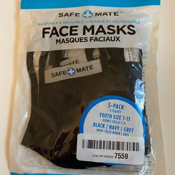 NEW 3pk Safe Mate x Case Mate - Kids Face Mask (Ages 7-11) - Washable & Reusable - Picture 7 of 8